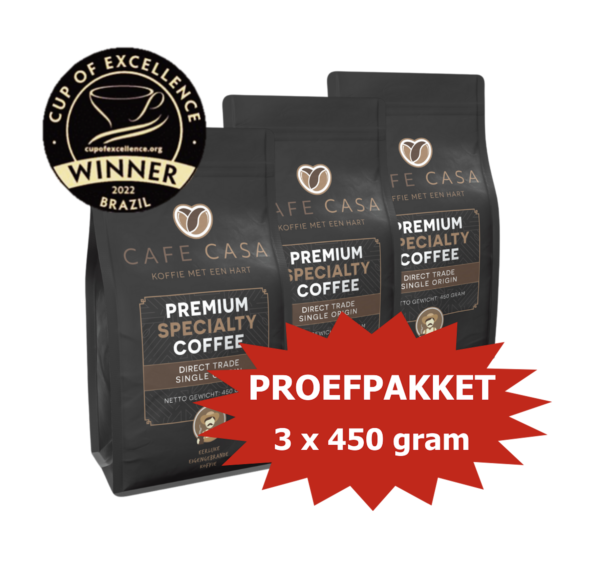 Proefpakket koffiebonen 3 x 450gr (3 verschillende bonen)